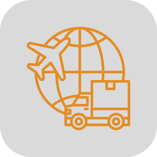 Zu sehen ist ein Globus - ein Lastwagen und ein Flugzeug. Auf der Jobbörse Salzburg steht dieses Icon für die Berufsgruppe der Jobs in der Logistik 