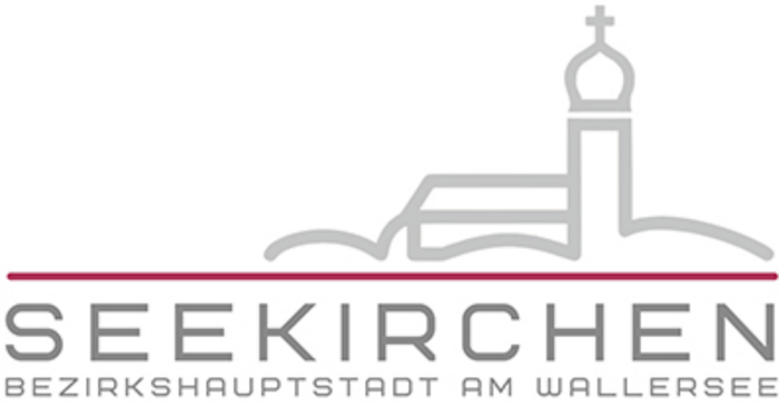 Das Logo der Stadtgemeinde Seekirchen am Wallersee mit dem Schriftzug Bezirkshauptstadt am Wallersee zur Verwendung im Gemeindefenster der Jobbörse Salzburg