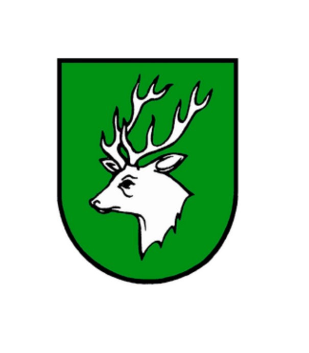Am Wappen der Gemeinde Lengau ist das schräg seitliche Portrait eines Hirschen - weiß auf grünem Hintergrund zu sehen. Es wird im Job-Fenster der Gemeinde auf der Online-Jobbörse Jobaktuell angezeigt.